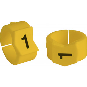 brd333601, SCNG-45-1 клипсы жёлтые, 50шт/упак, для провода 11,2-15,0мм диаметра, легенда 1