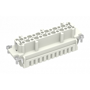 Розеточная контактная вставка SE-024-FS, Розеточная контактная вставка, пружинная фиксация, 24 полюса + PE, типоразмер 24B, 500V, 16A, сечение обслуживаемых проводников 0,14-2,5 мм кв, тип покрытия контактов: серебро