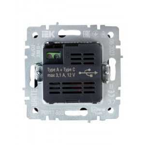 Розетка BRITE USB A+C 18Вт РЮ11-1-БрШ шампань BR-U22-018-K37