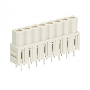 Розетка Wiecon 8213 BL / 8 G OB, Розеточный разъем, вертикальный, на кабель, шаг: 5.08 мм, 8 полюсов, фиксация провода пайкой, исполнение: без маркировки, 690V, 12А, цвет: серый