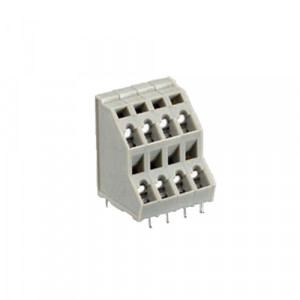 Клемма 8291 EFK/4/8 OB, Клемма, 2 этажа, подвод кабеля 45 град., на плату, шаг: 5.08 мм, 8 полюсов, фиксация провода пружинная, исполнение: без маркировки, 250V, 12A, цвет: серый
