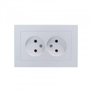 Розетка 2-м СП AtlasDesign 16А IP20 без заземл. в сборе жемчуж. SE ATN000420