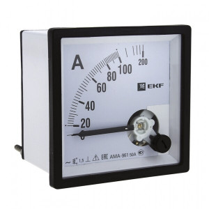 Амперметр AMA-961 аналоговый на панель (96х96) квадратный вырез 50А прямое подкл. ama-961-50