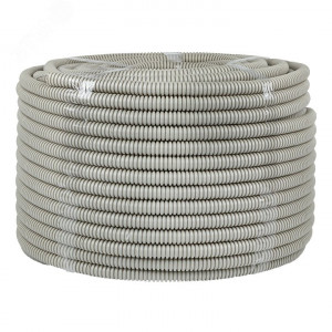 Труба гофрированная ПВХ d16мм с протяжкой сер. Plast PROxima tg-z-16