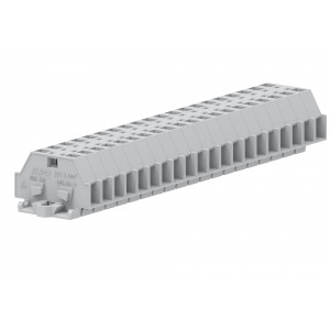 Проходная клемма (MINI) 241303, Проходная клемма, MINI, боковой подвод кабеля, 2 точки подключения, тип фиксации провода: пружинный, номинальное сечение: 2,5 мм кв., 24A, 500V, ширина: 6 мм, цвет: светло-серый, тип монтажа: монтажные фланцы