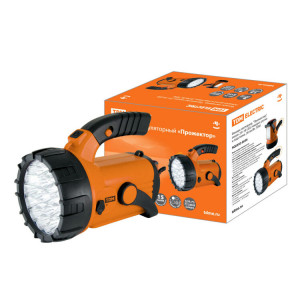 Фонарь светодиод. "Прожектор", аккум. 23+18 LED, поворот. ручка и подставка, 28 лм/Вт, SQ0350-0036