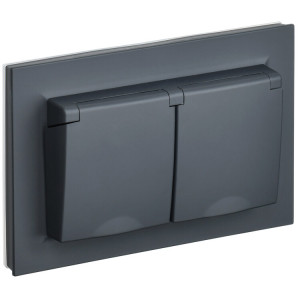 BRITE Роз. 2-я с кр. 16А в сб IP44 РСбш12-3-44-БрГ граф. BR-R26-16-44-K53-F