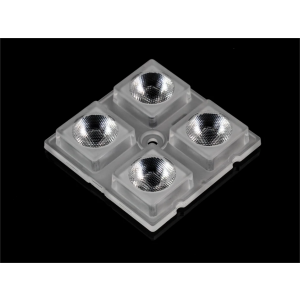 AJHB50D4LED5050T15G, Групповая квадратная линза 2x2 на 4 светодиода 5050/3535/3030 , ~15°,  50x50mm   H:7.5mm