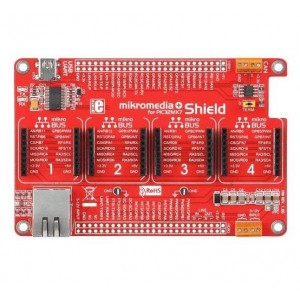 MIKROE-1437, Дочерние и отладочные платы mikromedia PLUS for PIC32MX7 Shield