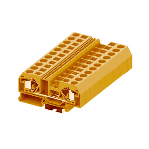 Проходная клемма 216923, Проходная клемма, тип фиксации провода: пружинный, номинальное сечение: 16 мм кв., 76A, 800V, ширина: 12 мм, цвет: красный, тип монтажа: DIN35