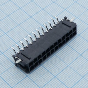 430452409, Разъем типа провод-плата, 3 мм, 24 контакт(-ов), Штыревой Разъем, Серия Micro-Fit 3.0 43045