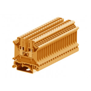 Проходная клемма 303904, Проходная клемма, тип фиксации провода: винтовой, номинальное сечение: 2,5 мм кв., 24A, 800V, ширина: 5,1 мм, цвет: оранжевый, тип монтажа: DIN35