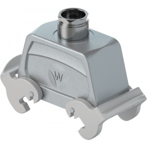 Крышка разъема 72.359.2435.0, Крышка разъема на кабель, типоразмер 24B, без уплотнителя, 1 кабельный ввод M32x1,5, IP54, с верхним расположением, с двумя защелками, материал корпуса: алюминиевый сплав