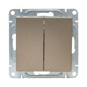 Механизм выключателя, двухклавишный, шампань Эпика EKF UP1-SWC-20