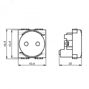 Электрическая розетка, без заземления, со шторками, белая, 2мод. 76483B