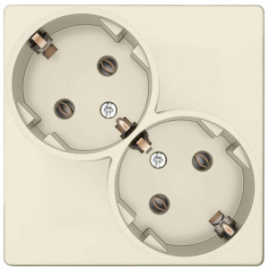 Розетка 2-м СП 24 16А IP20 2х2P+E Schuko без защ. шторок механизм сл. кость 2450459-031