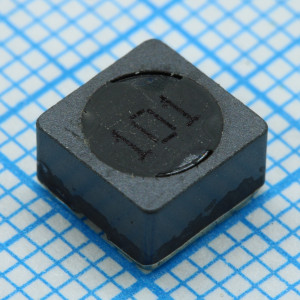 SRR6038-101Y, Индуктивность SMD силовая экранированная проволочная 100мкГн 30% 10кГц 6.7Q-Фактор феррит 650мА 358мОм по постоянному току лента на катушке