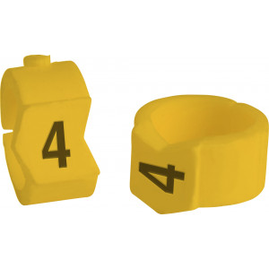 brd333504, SCNG-36-4 клипсы жёлтые, 50шт/упак, для провода 8,6-11,1мм диаметра, легенда 4