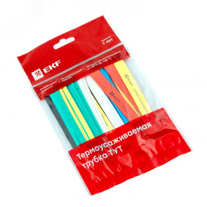 Набор трубок термоусадочных ТУТ нг тонкостен. 10/5 (7 цветов по 3шт 100мм) tut-n-10