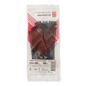 Хомут P6.6 2.5х100 FlexLock стандартный черн. (уп.100шт) PROxima plc-fl-ctsb-2.5x100