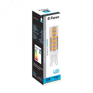 Лампа светодиодная LED 7вт 230в G9 дневной капсульная 25768