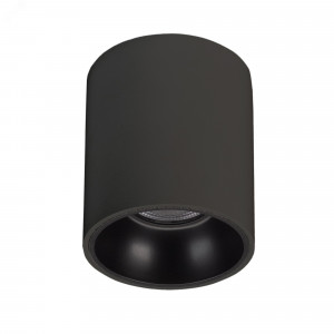 Светильник SP-SALT-R75-8W Warm3000 (BK, 40 deg, 230V) 039379, Накладной интерьерный светильник. Мощность 8 Вт, св. поток 580 лм, 73 лм/Вт, теплый 3000 K, CRI>90, угол 40°, напряжение питания 230 В. Черный круглый корпус с черной вставкой из алюминия, степень защиты IP44. Размер: диаметр 75 мм, высота 90 мм. Монтаж н