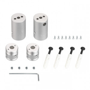 Крепление MOONLIGHT-VT-CEILING-DL-D18 038764, Вертикальное потолочное крепление для герметичной ленты MOONLIGHT-D18. Тип-U, лента подвешивается за две точки, подходит для любых потолочных поверхностей. В комплекте 2 потолочных крепления к ленте MOONLIGHT-360 диаметром 18мм, 4 шурупа с дюбелями и шест