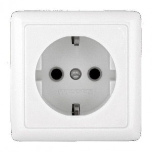 Розетка 1-м ОП Хит 16А IP20 250В с заземл. без защ. шторок бел. SE RA16-133-B