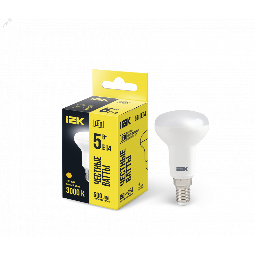 Изображение товара Лампа светодиодная Eco R50 5Вт 3000К E14 450лм