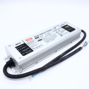 ELG-240-C1750A-3Y, AC-DC, 239.8Вт, IP65, вход 100…305В AC, 47…63Гц/142…431В DC, ККМ, выход 69…137В/1750мА, рег. напряжения/тока, изоляция 3750В AC, в кожухе 244х71х37.5, -40…+70°С, с проводом заземления