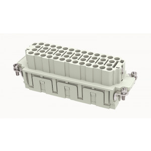 Розеточная контактная вставка DEE-046-FC, Розеточная контактная вставка, обжимная фиксация, 46 полюсов + PE, типоразмер 24B, 500V, 16A, (обжимные контакты поставляются отдельно)