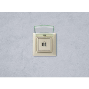 VALENA Розетка двойная USB слоновая кость 774170