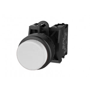 Кнопка выпуклая (белая) TS2010-0BM50, Кнопка круглая выпуклая, без блокировки, без подсветки, пластиковое переднее кольцо, без контактной группы, диаметр головки кнопки 29,5 мм, диаметр посадочного отверстия: 22 мм, цвет: белый