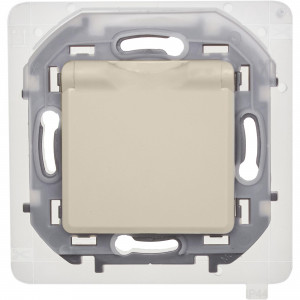 Розетка 1-м СП Inspiria 16А IP44 250В 2P+E защ. шторки с крышкой немецк. стандарт механизм сл. кость Leg 673741