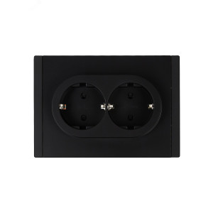 Розетка 2-м СП FORTE&PIANO FP123 16А с заземл. защ. шторки безвинт. крепл. черн. IEK FP-R24-16-1-K02