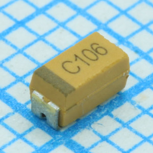 TAJA225M016RNJ, ЧИП-конденсатор танталовый 10мкФ 25В типоразмер C ±20% (3.2х1.6х 1.6мм) выводы внутрь