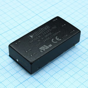 AM30EW-2424S-NZ, DC/DC, 30Вт, вход 9…36В, выход 24В/1.25А, изоляция 1600В DC, КПД 90%, максимальная емкостная нагрузка не более 680мкФ, вход On/Off, 2x1", 50.8x25.4x11.8мм, -40…75°C, металл