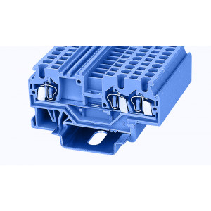 WS2.5-TW-01P-12-00Z(H), Проходная клемма, 3 тип фиксации провода: тип фиксации провода: пружинный, номинальное сечение: 2,5 мм кв., 24А, 800V, ширина: 5 мм, цвет: синий, тип монтажа: DIN35