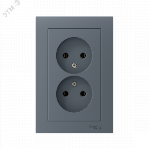 Розетка 2-м СП AtlasDesign 16А IP20 без заземл. в сборе грифель SE ATN000720