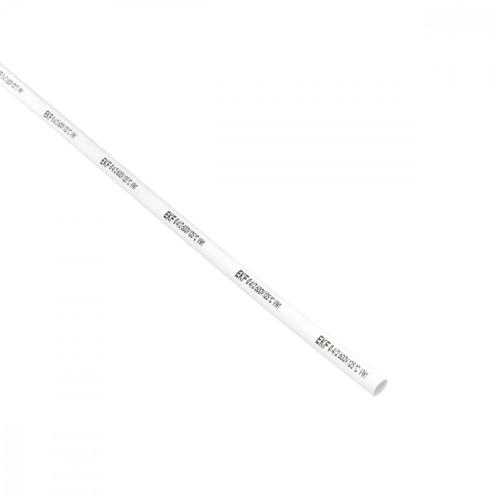 Изображение товара Термоусаживаемая трубка ТУТ нг 4/2 белая в отрезках по 1м PROxima tut-4-w-1m