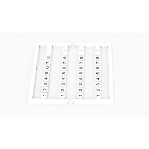 Маркировка (в кассетах) ZW5-40P-19-32Z(H), Кассета с маркировочными шильдиками, для клемм сечением 2,5 мм.кв., верхняя, 40 шильдиков, нанесенные символы: 1...8, с вертикальным расположением, размер шильдика: 4.5 x 4.9 мм, цвет: белый