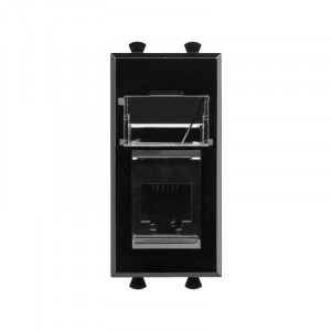 Розетка телефонная 1мод. Avanti "Черный квадрат" RJ12 модульная DKC 4402311