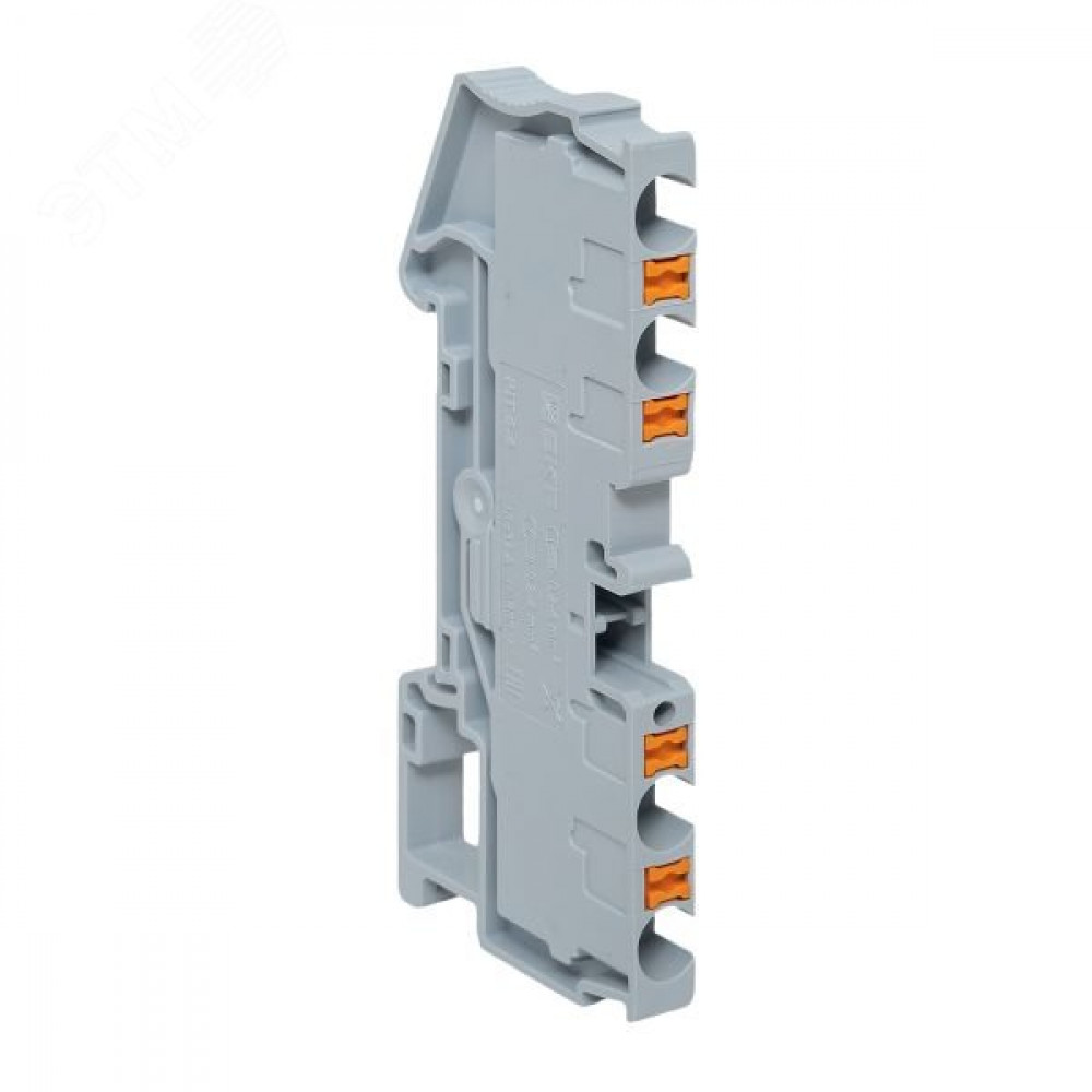 Изображение товара Клеммная колодка пружинная 4 Push-in 4 вывода серая