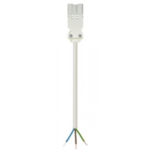 Соединитель GESIS GST18i3K1-S 15 30WS, Кабельная сборка, оконеченная вилочным разъемом GST18i3, и свободным концом, 3 полюса, длина кабеля: 3 метра, сечение жил кабеля: 3х1,5 мм.кв., номинальное напряжение: 250V, номинальный ток: 16А, цвет разъема: белый, цвет кабеля: белый