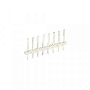 Контакт штыревой 8543 S/8, Штыревой контакт, вертикальный, на плату, диаметр штыря 0,8 мм, шаг 3,5 мм, 8 полюсов, фиксация на плате пайкой, 250V, 6А, цвет: серый, серия 8543