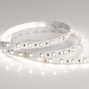 Лента RT 2-5000 24V Day4000 2x (5060, 300 LED, LUX) 011571(B), Гибкая лента LUX, светодиоды smd 5060, 60шт/м (300шт на 5м), белая плата 10мм, скотч 3М. Цвет ДНЕВНОЙ 3800-4200K. Питание 24V, мощность 14.4 Вт/м (72 Вт на 5м), угол 120°, цветопередача CRI>85. Размеры 5000х10x2.2мм. Мин.отрезок 100мм, 6 светодиодов. Цена