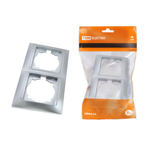 Рамка 2-х постовая горизонтальная серебр. металлик "Лама" SQ1815-0230