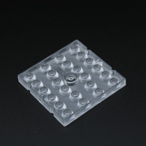 ALHB50D24LEDT30, Групповая квадратная линза 6x4 на 24 светодиода 3030 эфф=93%, ~30°,  50x50mm   H:5.05mm PC