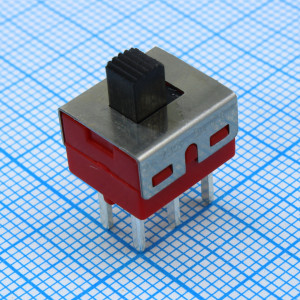 L-KLS7-SS01-12E03A-G-4.7, Переключатель движковый вертикальный две группы(ON-ON), 2A 250VAC / 5A 125VAC, высота движка 4.7мм