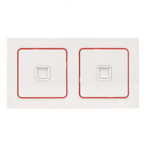 Стокгольм Рамка 2-местная белая с линией цвета красный PROxima EXM-G-305-20